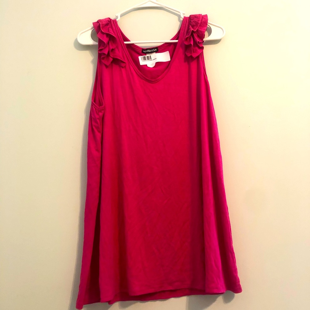 Fuschia Ruffle Top